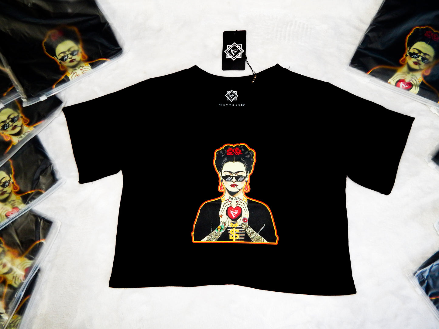 Womens Frida Kahlo Crop Top t-shirt