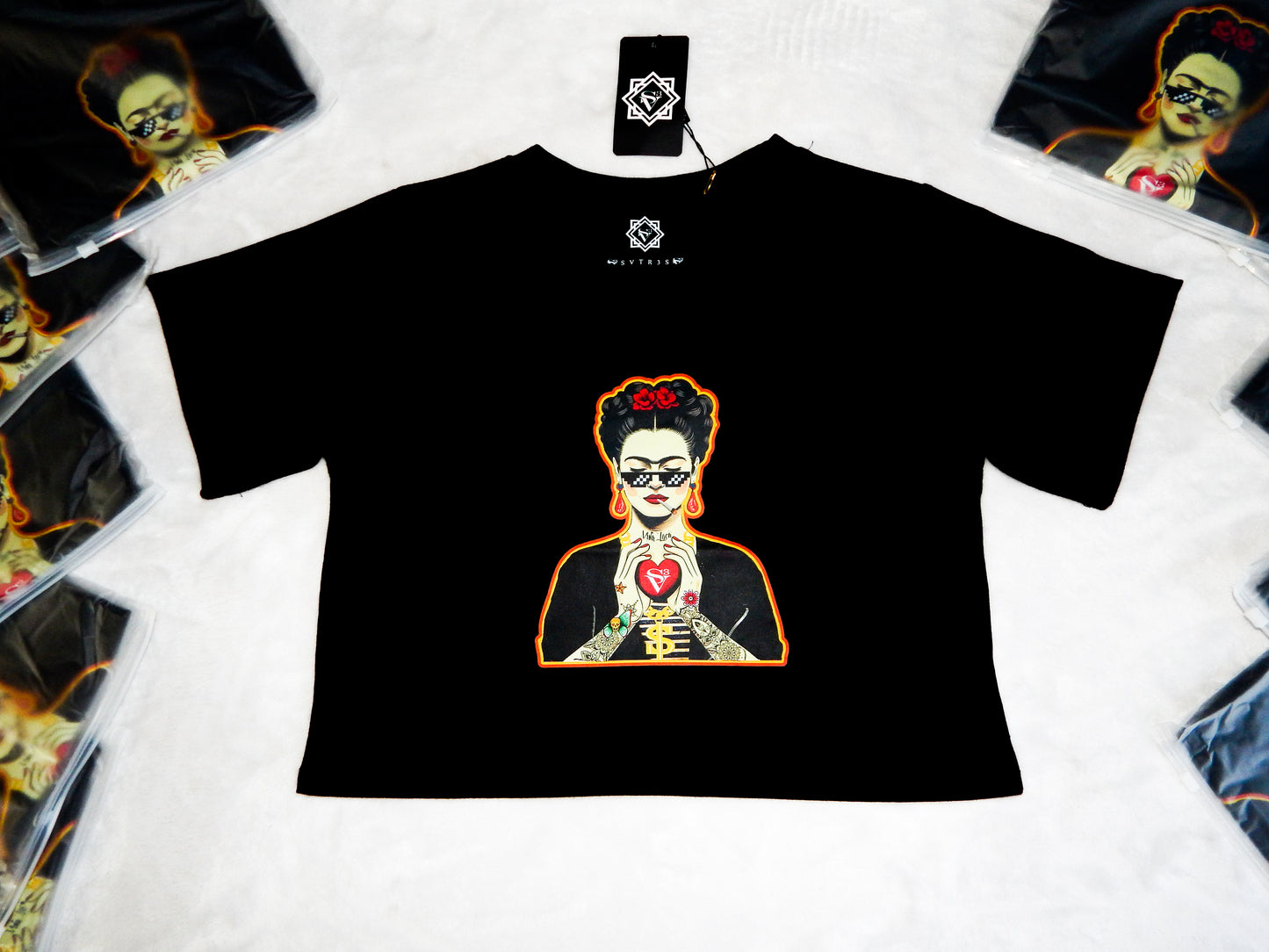 Womens Frida Kahlo Crop Top t-shirt