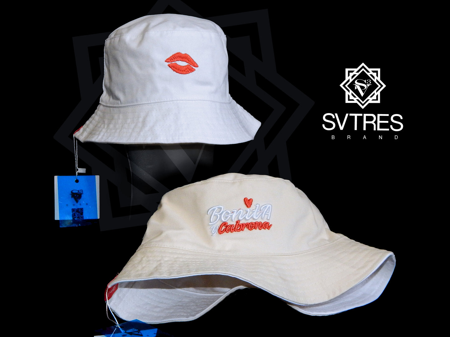 Kiss print reversible Bucket hat